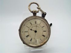 A gentleman's silver cased 'Marine Chronograph' pocket watch, the case of Chester assay 1883,