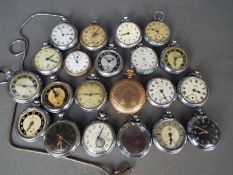 A collection of various pocket watches.