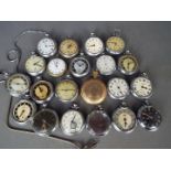 A collection of various pocket watches.