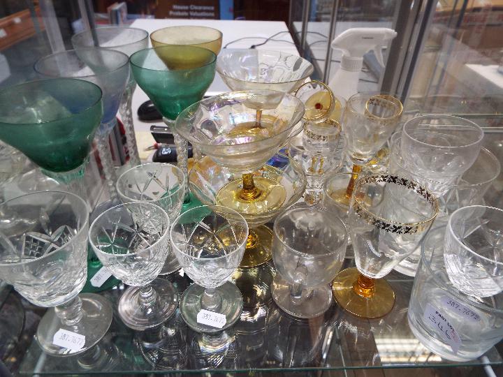 Glassware - a large quantity of drinking glasses with various design and sizes. - Image 3 of 3