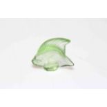 Lalique green fish, 4cm.