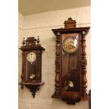 Two Victorian Vienna style wall clocks.
