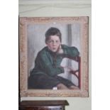 Portrait oil of a schoolboy, 73cm by 61cm, framed.