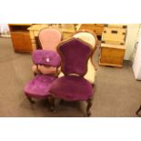 Collection of four various Victorian occasional chairs including two nursing.