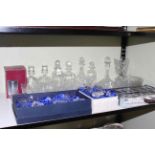 Collection of crystal glassware including decanters, vases, bowls, glass, etc.
