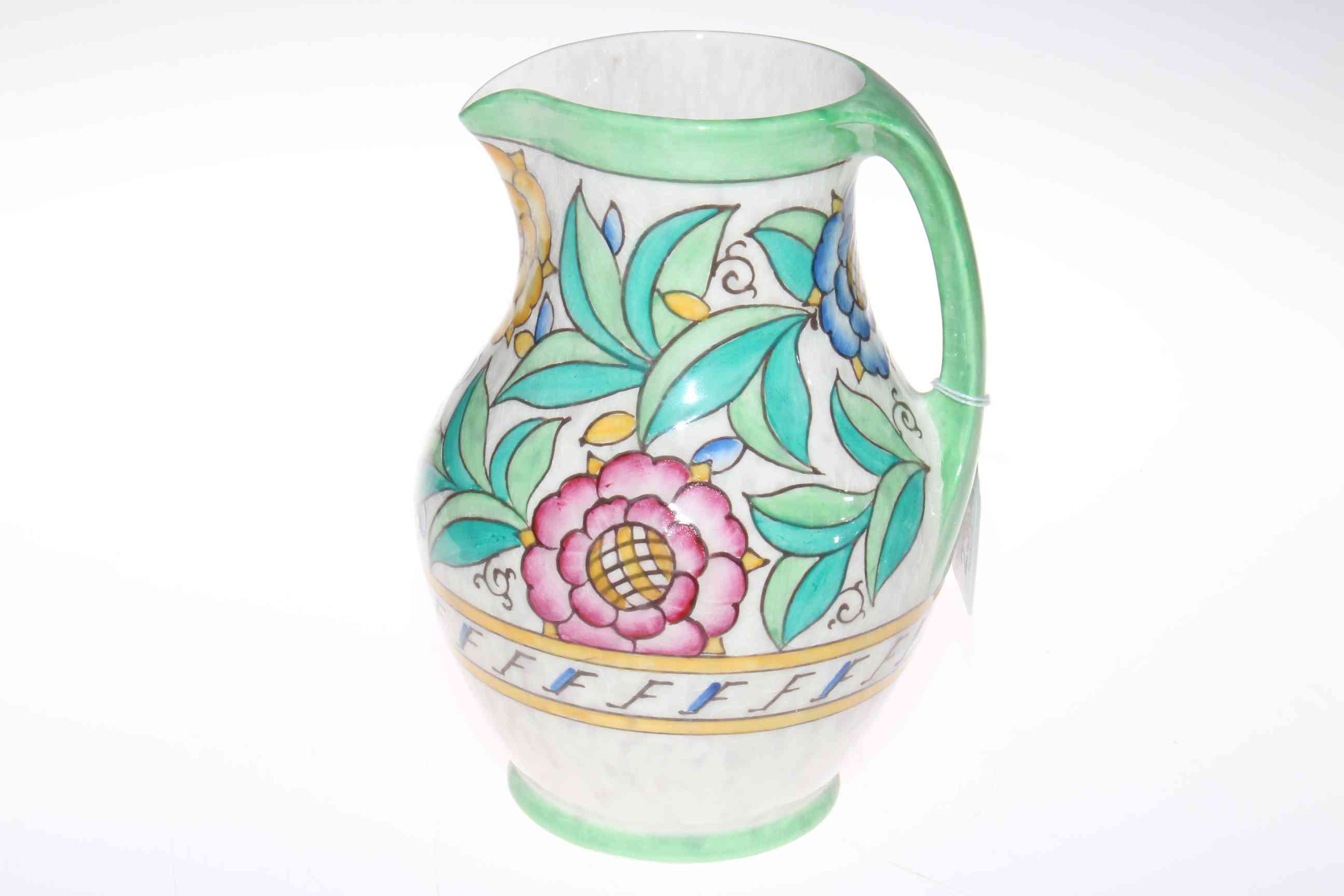 Crown Ducal Charlotte Rhead design jug, 21cm.