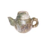 Chinese carved hardstone teapot, 13cm.