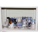 Collection of Victorian and later jugs, cabinet cups and saucers, tureen, cheese dish, etc.