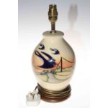 Moorcroft swallow lamp, 35cm.