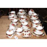 Fifty five piece Royal Albert Old Country Roses tea service.