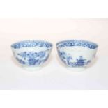 Pair of Chinese Kanxi bowls decorated with floral decoration, 8cm.