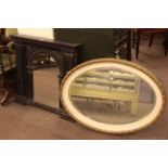 Carved oak overmantel mirror,