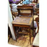 Edwardian rosewood and line inlaid mirror backed writing desk, 110cm by 53cm.