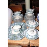 Edwardian Burleigh Ware dinner service with tureens.
