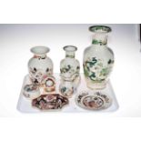 Collection of Masons including Chartreuse and Mandalay vases, Java jug and lidded dish, etc.