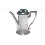 Art Nouveau pewter coffee pot.