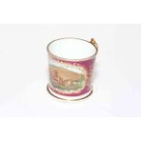 Hand painted Worcester Chamberlains miniature mug, 5cm.