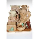 Collection of Sylvac including squirrel jug, rabbit wall pocket, bulb bowl and jug, pixie pieces,