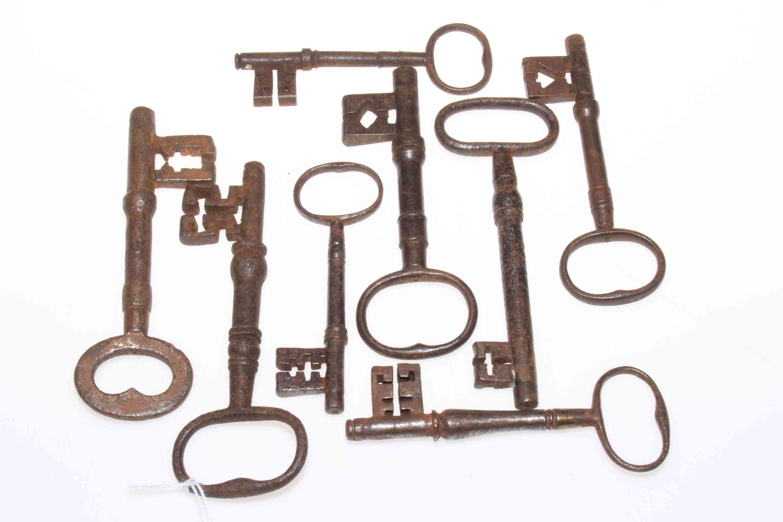Eight 18th/19th Century antique keys.