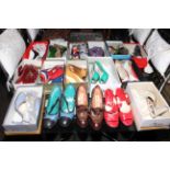 Collection of boxed and loose ladies vintage shoes including Pedro Garcia, Julie Fitzmaurice,