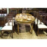 Set of eight mahogany Chippendale style dining chairs including pair carvers.