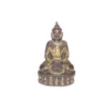Gilt bronze Buddha, 14cm.