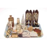 Collection of carved Oriental figures, Japanese Inro's, scent bottle, miniature four fold screen,
