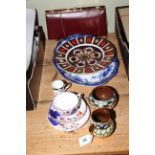 Royal Crown Derby Imari pattern plate, handbag, antique lustre ware, blue and white meat plate, etc.