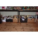 Eight boxes of glass, china, books, vases, jugs, etc.