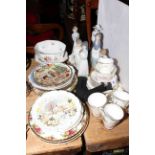 Six Nao figurines, Royal Albert plates, Phoenix part tea set etc.