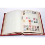 The Monoleaf school stamp album including Australia Kangaroos, Canada Registered, early Chile,
