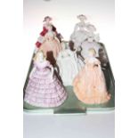 Seven Coalport ladies, First Dance, Louise, The Ball, Louisa, Daphne and Southern Belle x 2.