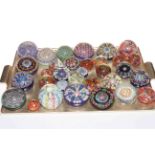 Quantity of glass paperweights including Millefiori, etc.