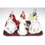 Six Royal Doulton ladies, Becky, Maria, Sarah, Diana, Beatrice and Rachel.