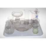 Eight pieces of clear glass including decanter, bowl, etc.