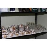 Royal Worcester Palissy Game Series table service, together with glasses.