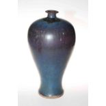 Large antique Chinese Meiping vase, of baluster form with mottled glaze, 36cm.