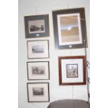 Collection of nine various pictures including local etchings and limited edition prints.