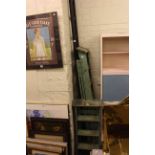 Ten rung step ladder and two pairs wooden steps (3).