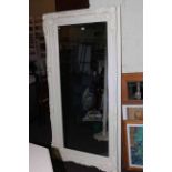 Louis style cream framed rectangular bevelled wall mirror, 175cm by 89cm (including frame).