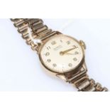 9 carat gold ladies bracelet watch.