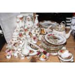 Collection of Royal Albert Old Country Roses including novelty teapots and telephone,