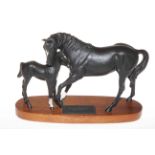 Beswick Black Beauty and Foal, 29cm.