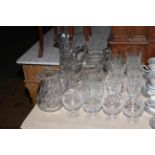 Collection of crystal glassware.
