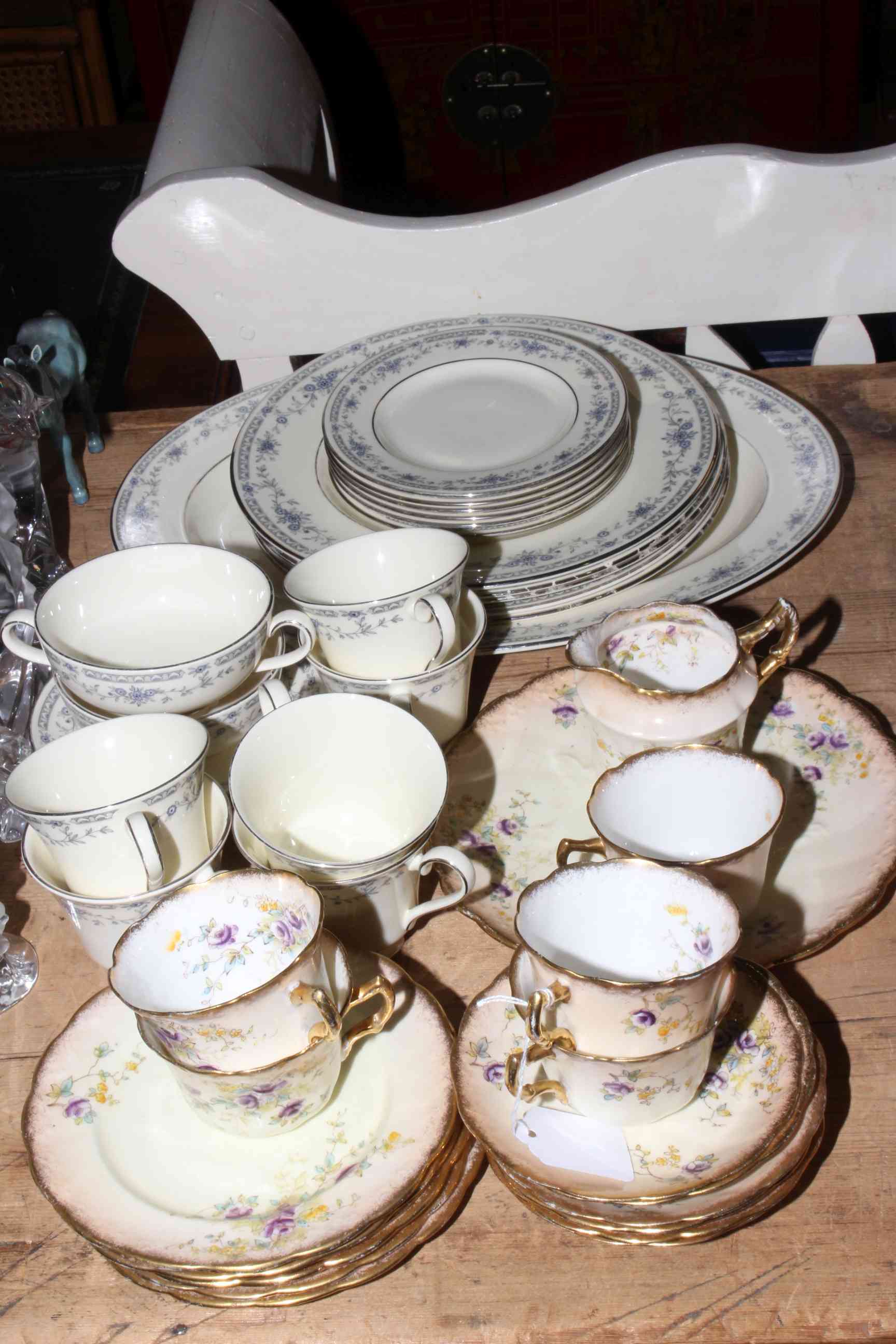 Minton 'Bellemeade' china including meat platter, and vintage floral china.