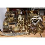 Large collection of Victorian and later brassware.