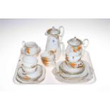 Shelley Art Deco Orange Wisteria twenty three piece tea service.