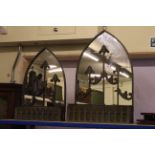 Two metal arched mirrors-troughs.