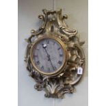 Late 18th Century ornate wall clock with silvered dial signed Paul Rimbault, London,
