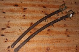 Two French Napoleonic sabres with original scabbards,